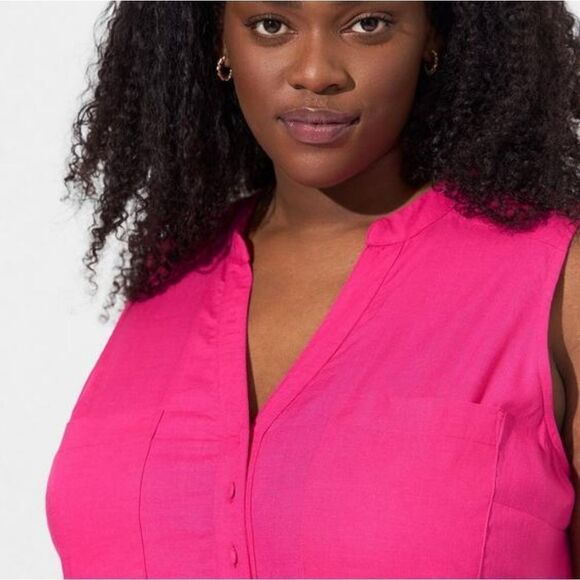 Torrid Harper Linen Pullover Tank Size 5 NWT - Picture 3 of 5